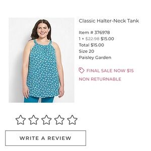 Paisley Garden Classic Halter-Neck Tank - Blue